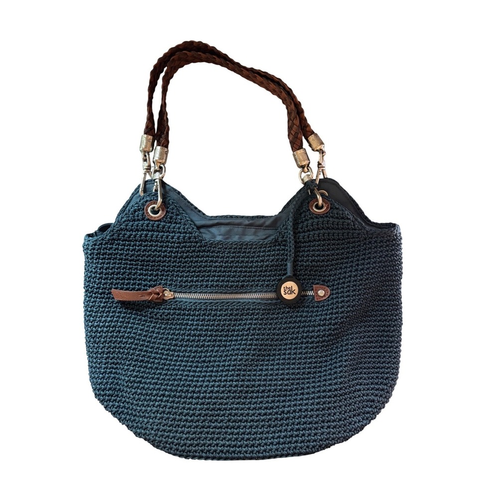 The Sak Indio Crochet Shoulder Bag Braided Strap‎ Hobo boho cottage festival